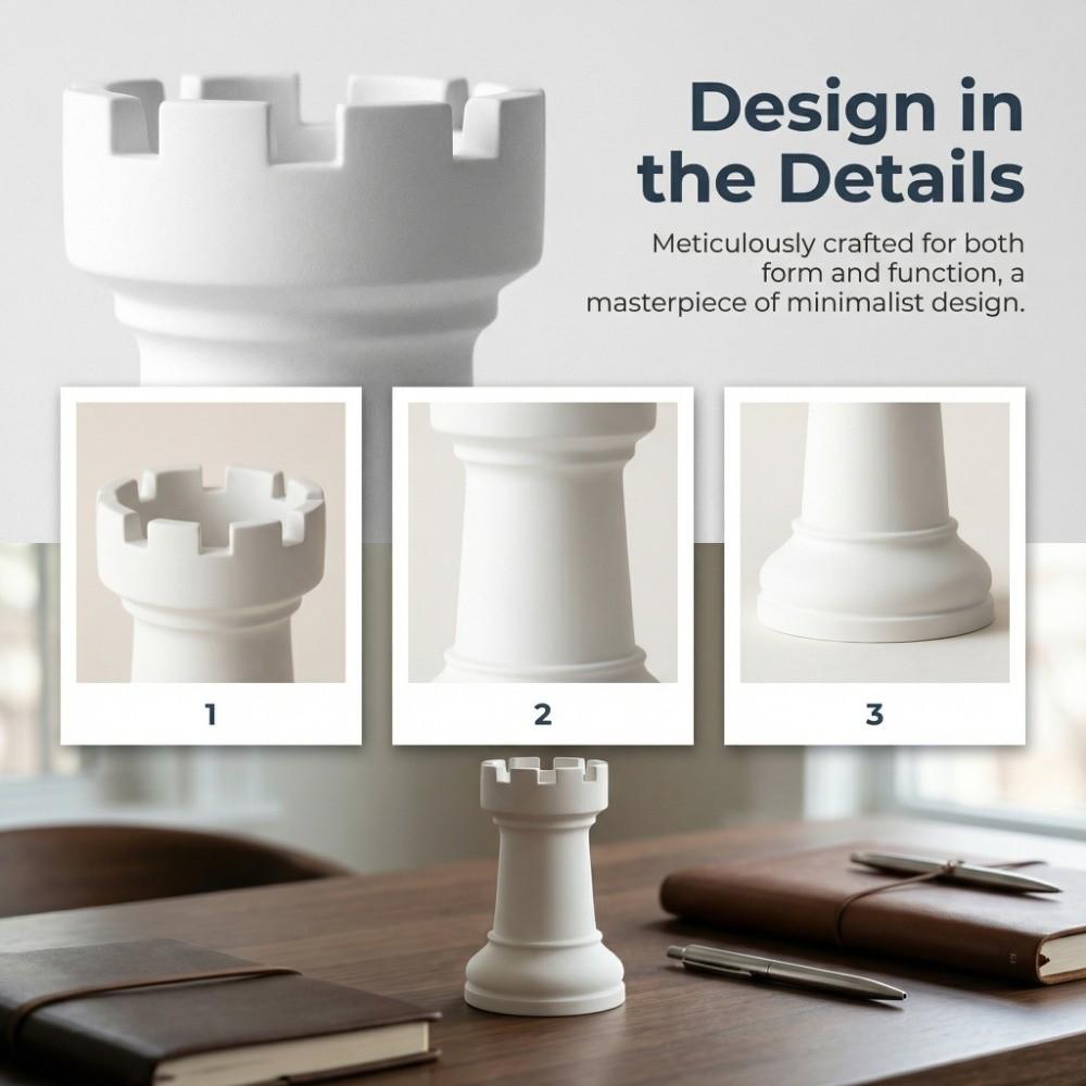 Decorative Plastic Chess-Shaped Pen Holder Multi-function Flower Vase Desktop Organizer Creative Pencil Storage Box Gift