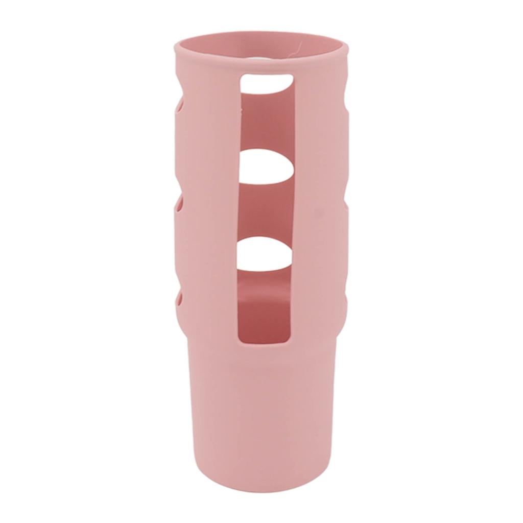 Cup Protector Sleeve Slip Resistant All Wrapped Detachable Silicone Water Cup Boot for 30oz Cups Light Pink