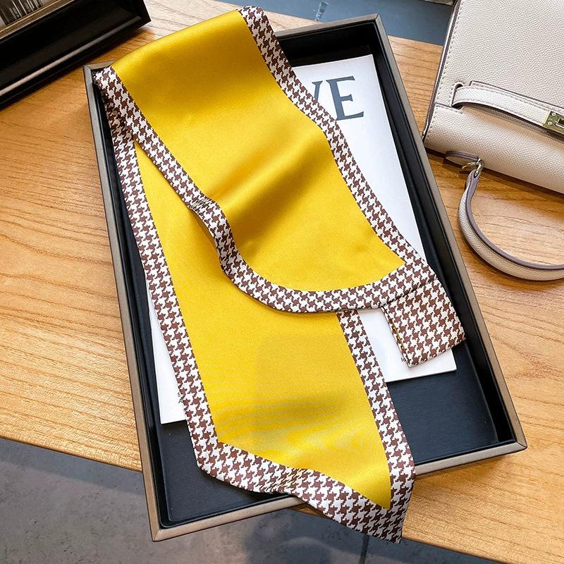 Fashion new cross small silk scarf women's headband Korean version spring, autumn and summer professional scarf small scarf square scarf headband