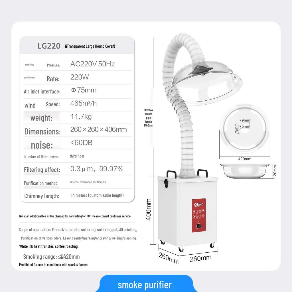 Laser Fume Purifier & Smoke Extractor for Soldering, 3D Printing, Engraving, and Cutting