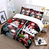 Christmas Santa & Snowman Set Bedding Duvet Cover Set Duvet Cover Pillowcases  (1*Duvet Cover 2*Pillowcases, Without Duvet Insert)