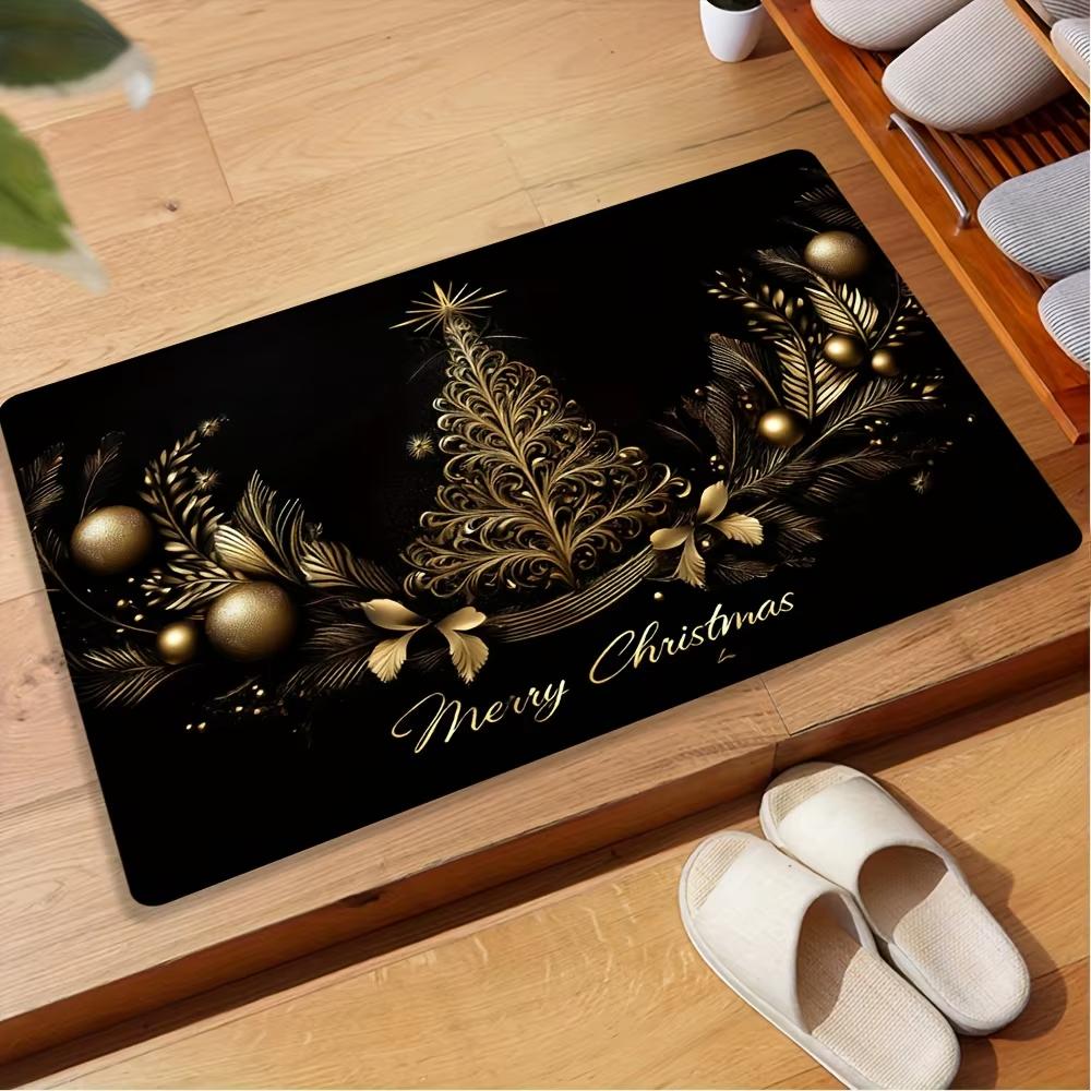 Christmas Carpet Soft Doormat Christmas Tree Romantic Floor Mat Living Room Carpet Rug For Bedroom Welcome Mat Outdoor
