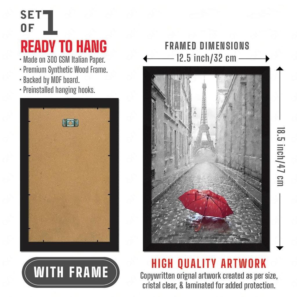 Paintings with Frame for Home Decoration - Painting for Living Room - Framed Painting for Wall Decoration, 12.5 X 18.5 Inches, Set Of 1