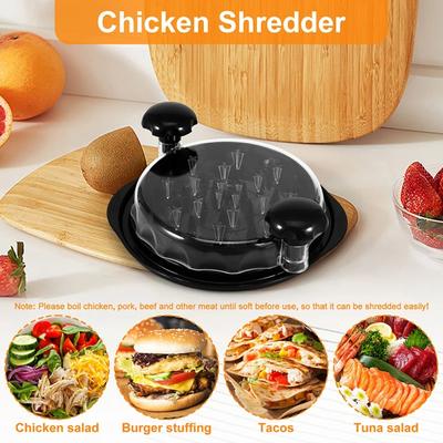 1 Stück Hähnchen-Zerkleinerer-Werkzeug Fleischbrust Zerkleinern Trennen Hacken Mühle Maschine mit Deckel zum Zerkleinern von Hähnchen Pulled Beef