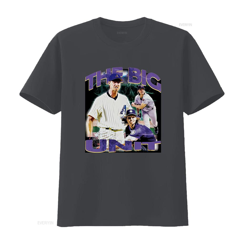 90s Vintage The Big Unit Baseball Player Print Casual Streetwear T Shirt Vintage Washed Top For Everyday Wear Designer Clothes