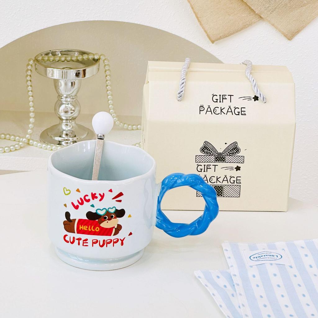 Creative Mug Mushroom Styling Cartoon Cute Ceramic Cup High Value Water Cup with Lid Hand Gift Gift