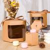 Kraft Window Paper Box, Dessert Cake Container, Wedding Candy Gift Box, DIY Party Packaging Supplies