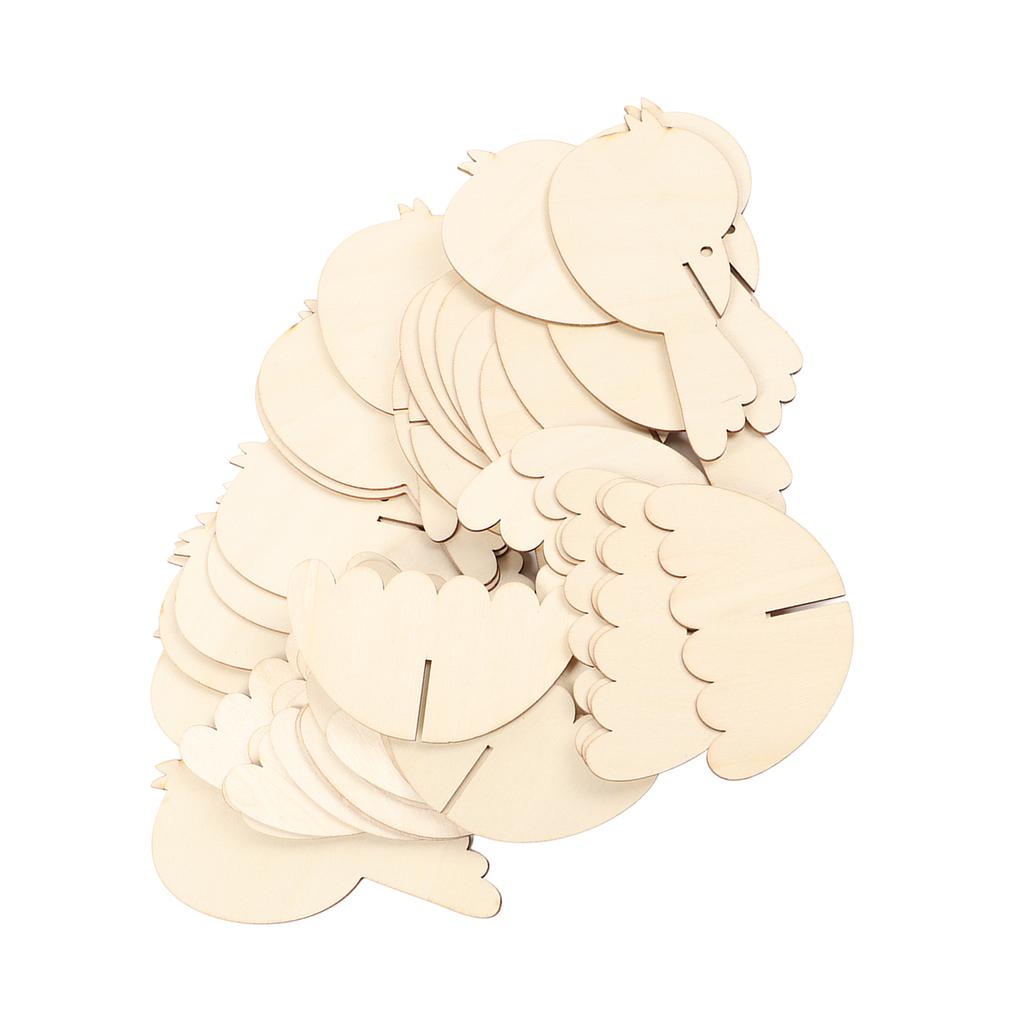 20 Stück Holz Vogel Ausschnitte DIY Innovative Stereoskopische Hängende Unfertige Holzscheiben mit Sisalseil für Basteln Heimdeko