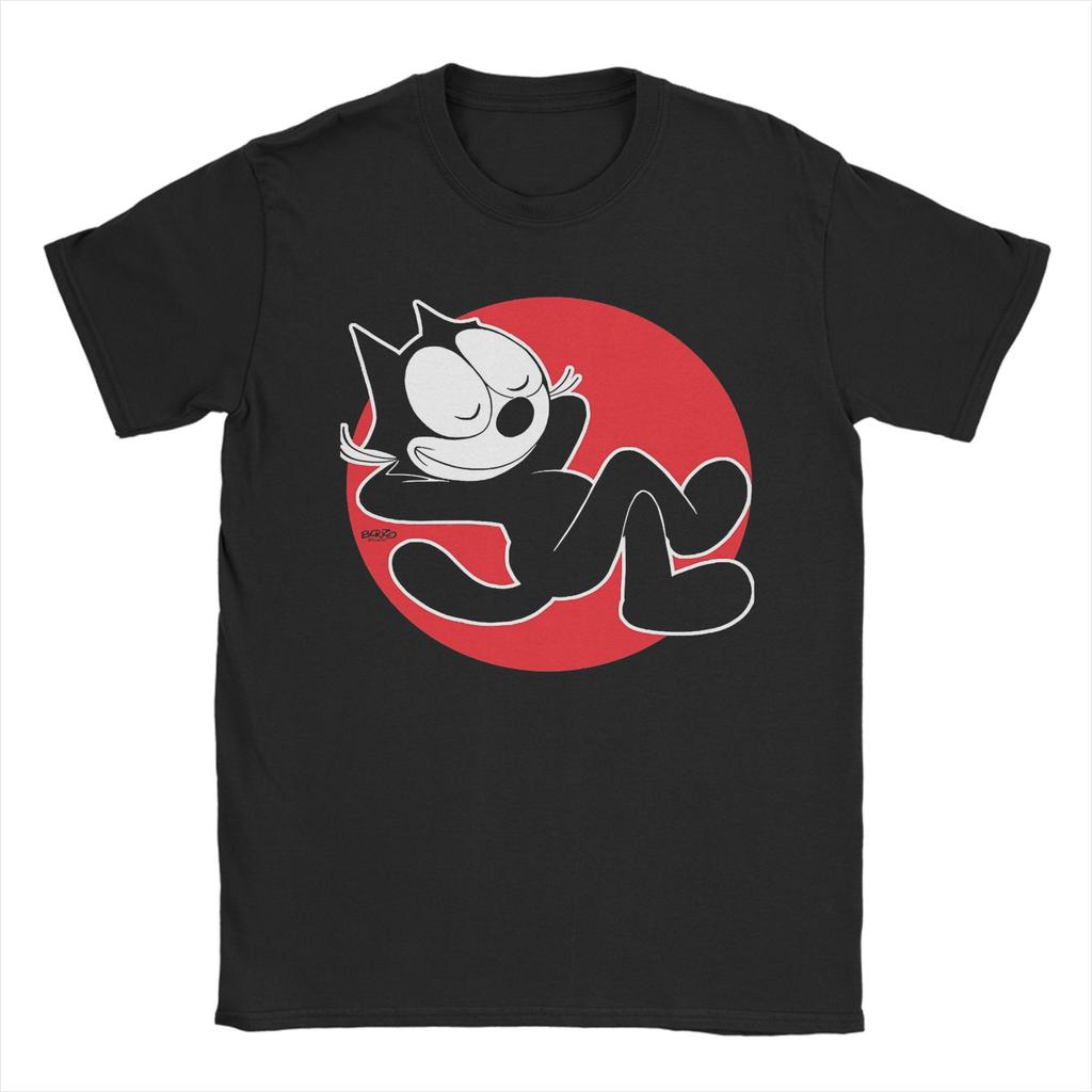 T-shirt à Manches Courtes Imprimé Graphique pour Hommes Femmes F-Felix le Chat Dessin Animé 100% Coton Vêtements T-shirts