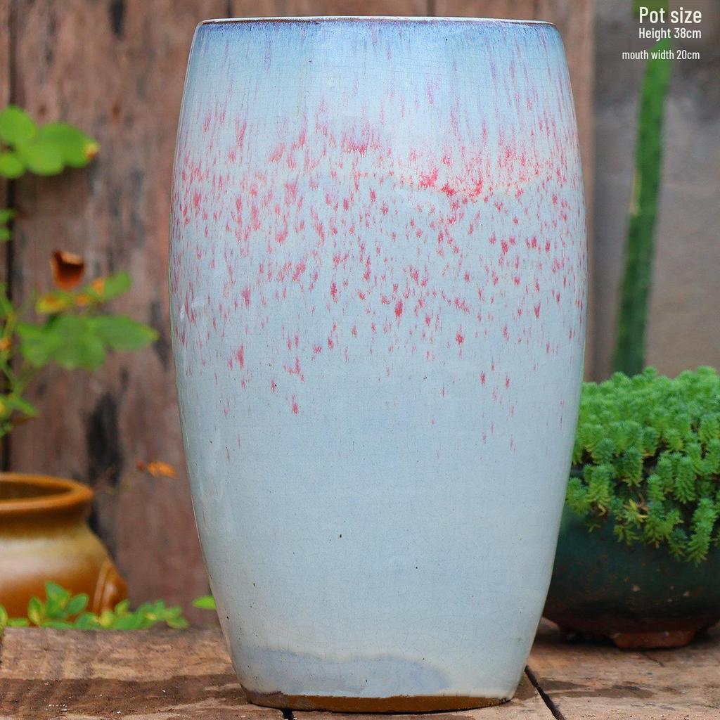 Handmade Large Ceramic Pot for Succulents & Orchids - Breathable, Coarse Pottery Bonsai Planter