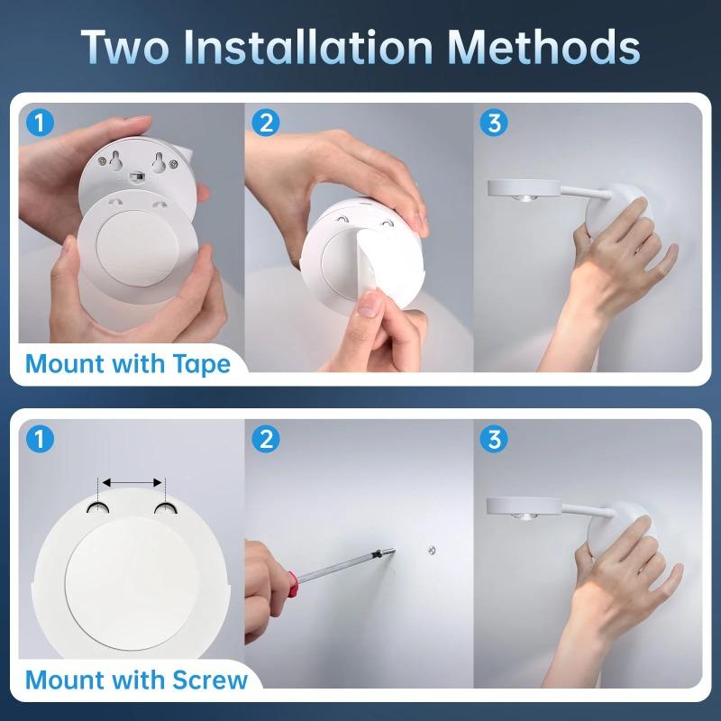 RGB Motion Sensor Wall Light Rechargeable Magnetic LED Wall Lamp 16 Colors Dimmable Remote Control Wireless for Stairway Bedroom Hallway Decor
