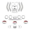 For Jeep Wrangler JK 2007-2017 Interior Trim Cover Kit 21Pcs Car Decoration Silver