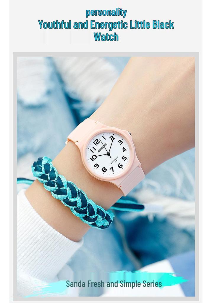 Sanda Fashionable Waterproof Quartz Watch for Students - Ideal for School, Parties, and Exams