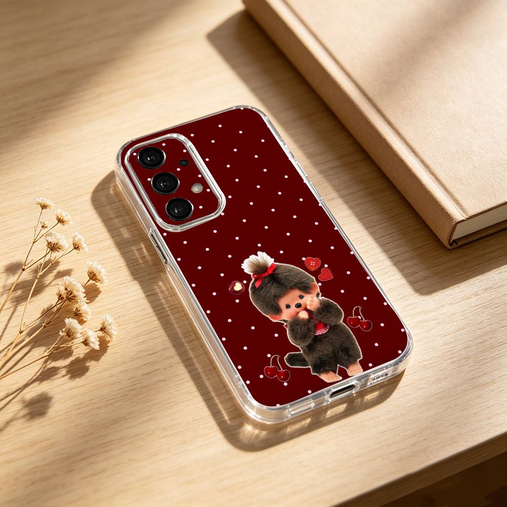 cute monchhichis phone Case For Samsung S25,24,21,22,23,30,Ultra,20,Plus,Fe,Lite,Note Transparent Cover Samsung S30plus5G