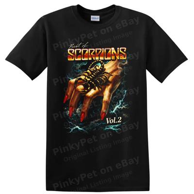 Scorpions Best Of Vol 2 Scorpion Hand Lightning Rock Music T Shirt Graphic Tee