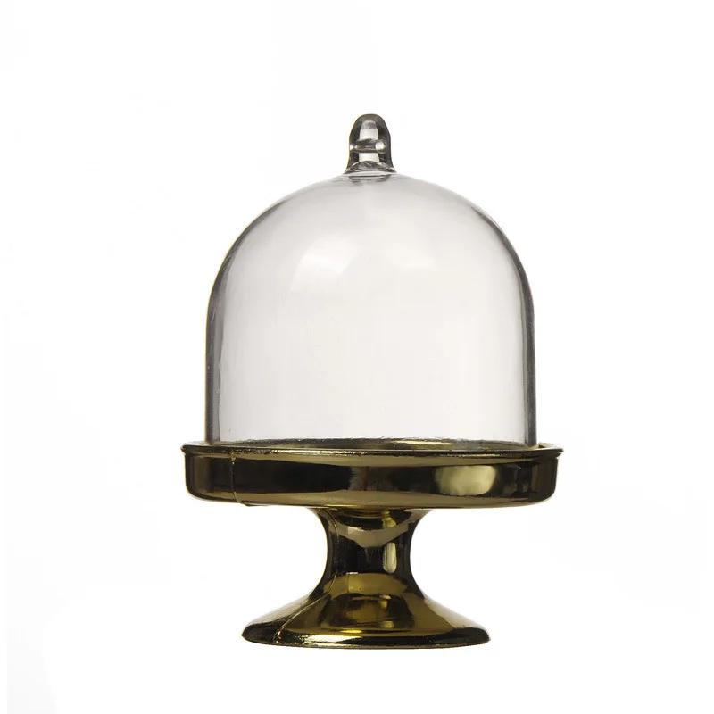 4/12pcs Clear Plastic Mini Candy Cupcake Boxes Wedding Gift Box Party Dessert Macarone Display Stand Tray With Lid Table Decor