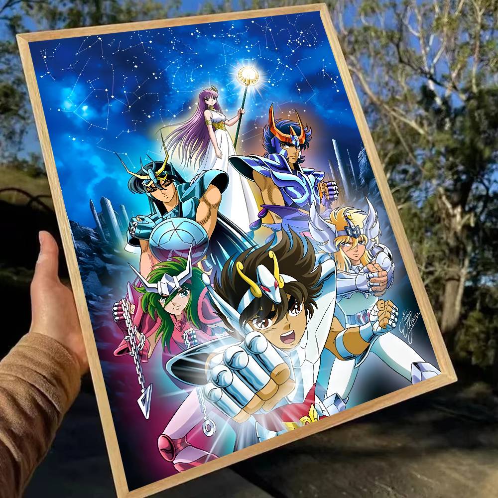 Anime S-Saint Seiya Poster Waterproof Wall Art Sticker For Bar Living Room Vintage Room Decor High Quality Print Gift