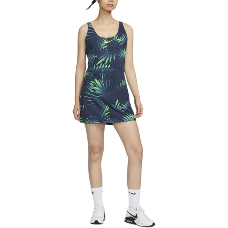 Nike OUTLETS Sleeveless Dress Women's Black Blue/Dynamic Yellow DX4445-498