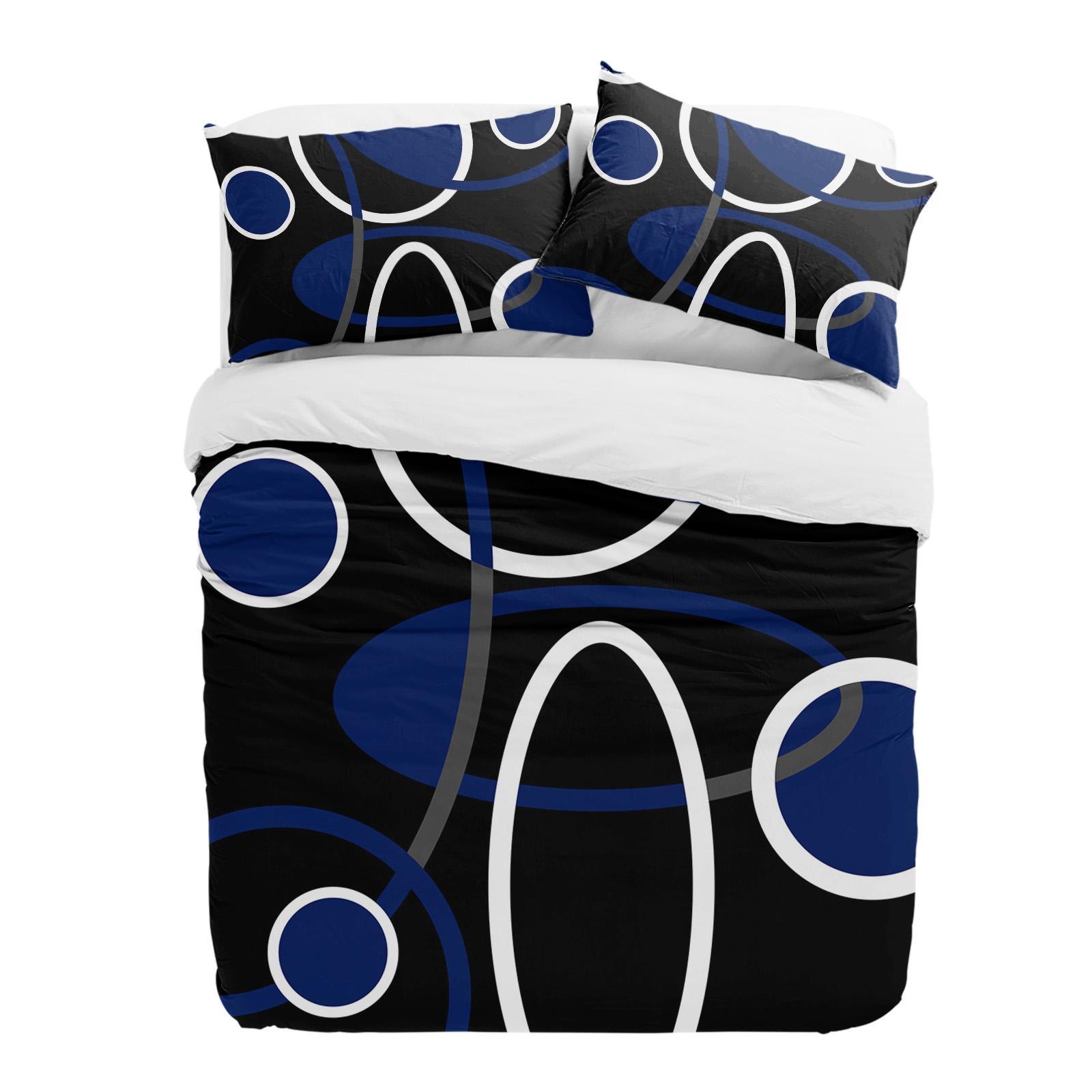 

Blue Black Geometric Abstract Lines 3pcs Bedding Set For Double Bed Home Textile Duvet Cover Quilt Cover Pillowcase (135x200cm)