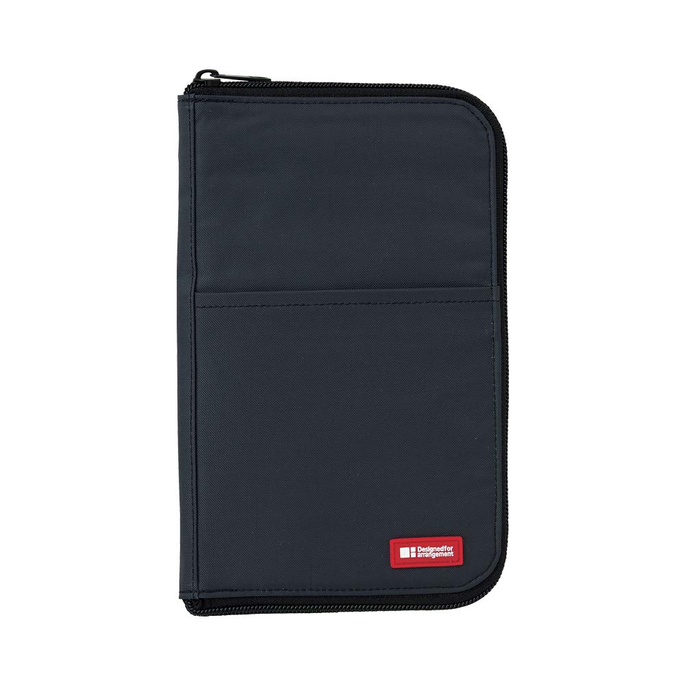 [Lihit Lab] Flat Pen Case - Black Pen Holder, Slim and Stylish