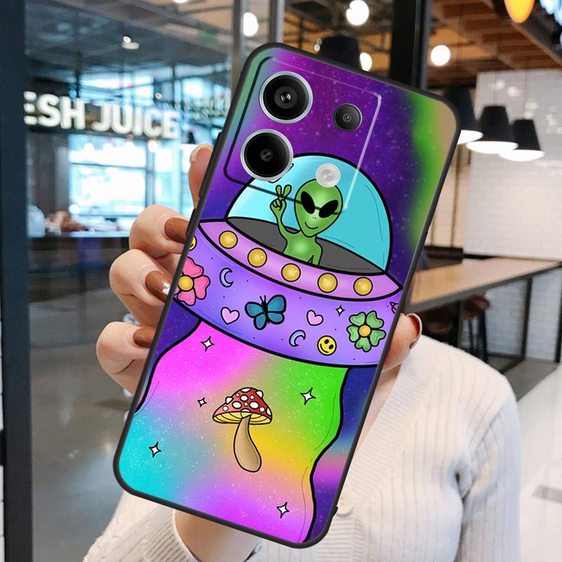 Aesthetics Cartoon Alien Space Case For Xiaomi Redmi Note 14 Pro 10 11 12 13 15 Pro Plus Redmi 15C 14C 10C 12C 13C 15 Cover