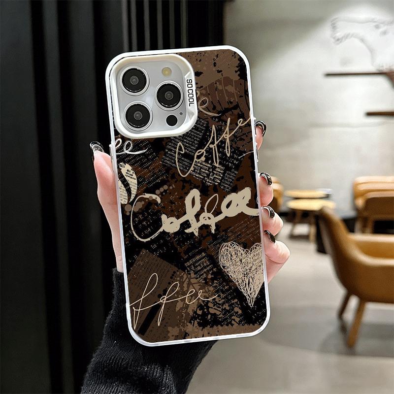 Black Coffee Fashion Style Shockproof Phone Case for iPhone 17 Air 16 16E 15 Pro Max 14 Plus 13 Mini 12 Back Cover Anti Fall Fun