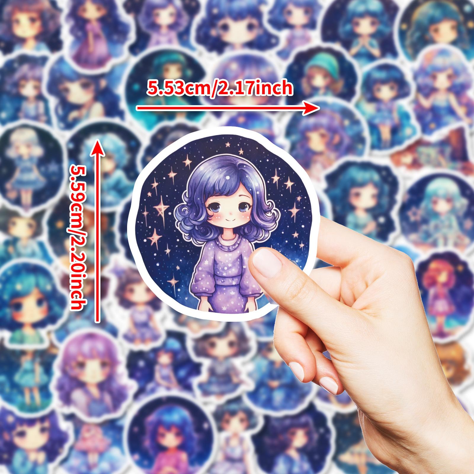 

50 Мечта Звездное Небо Девушка Мультяшный Персонаж Дудл Наклейки Сделай Сам Чехол для Телефона Тапочки