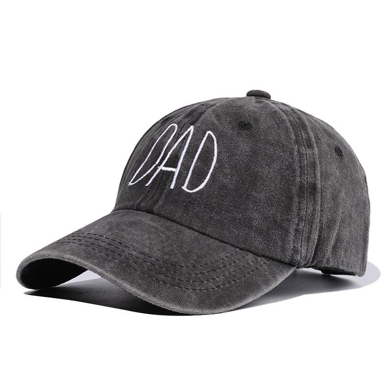 

Vintage Washed DAD Embroidered Baseball Cap, Adjustable Cotton Sun Hat for Men L чёрный