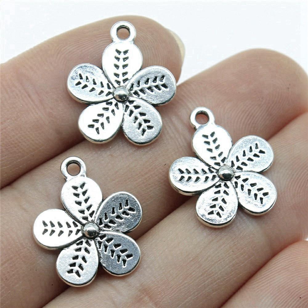 

Підвіски-шарми Маленькі квіточки Весільна фурнітура QC116 A61-10pcs-19x16mm