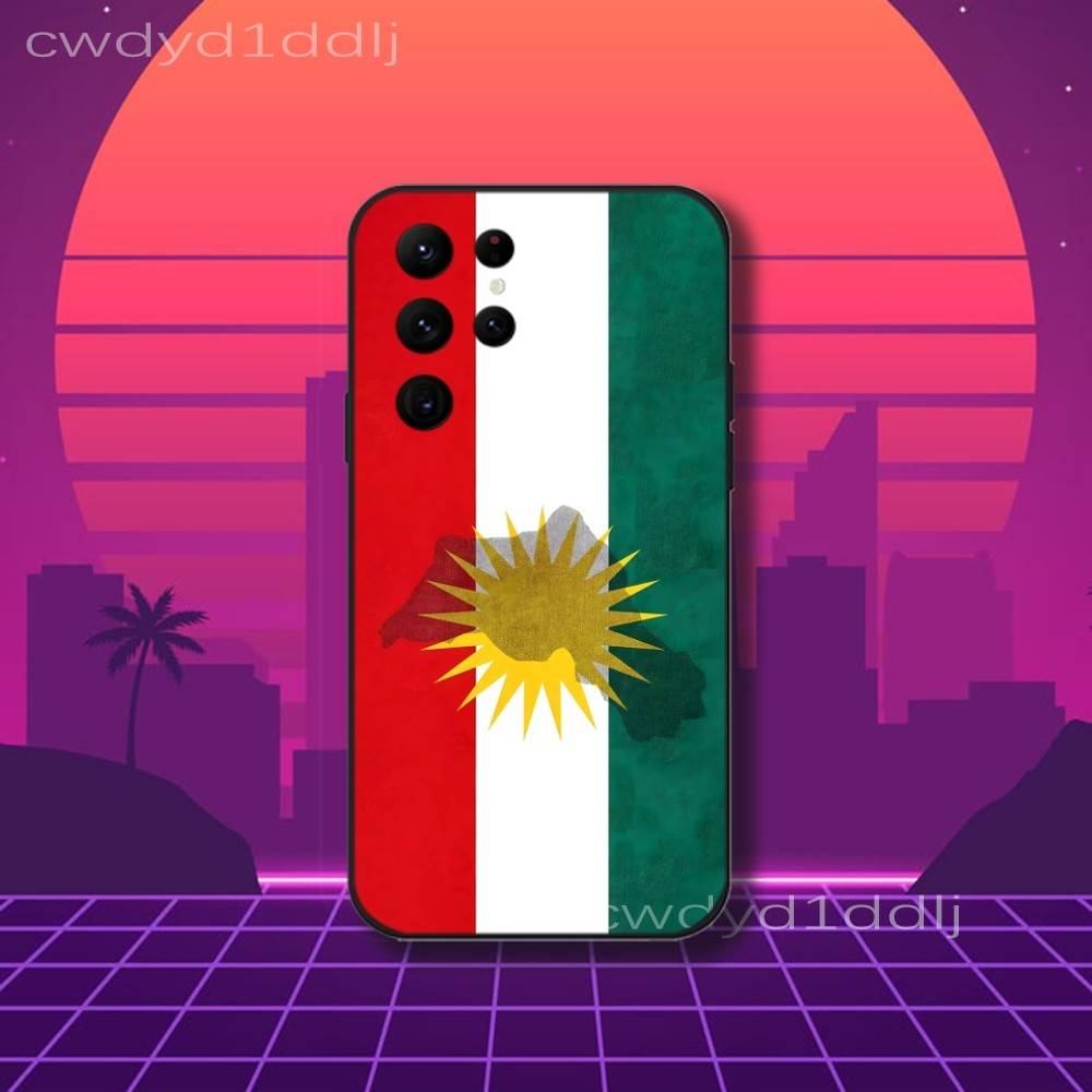 

K-Kurdistan Flag Map Logo Phone Case For Samsung S10,S21,FE,S21 ,S26,S25,S24,S23,Ultra,S9,S22,Plus Black Shell Cover Samsung S30Ultra5G