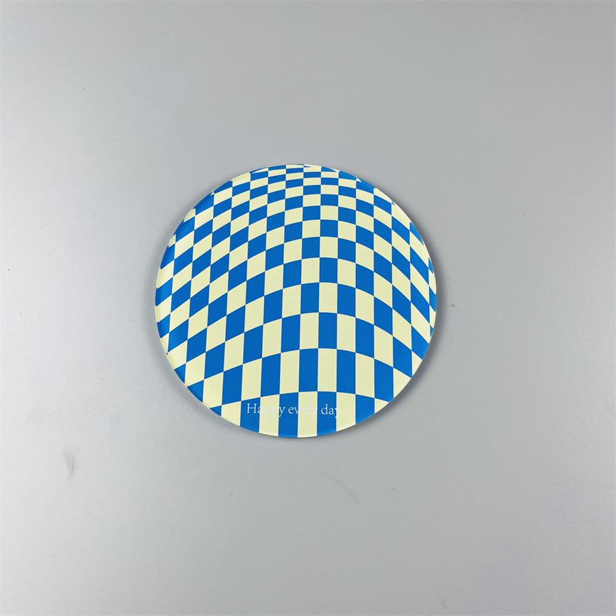 6pcs Creative Checkerboard Acrylic Coaster Table Placemat Waterproof Heat Insulation Non-Slip Bowl Pad Milk Coffee Water Cup Mat