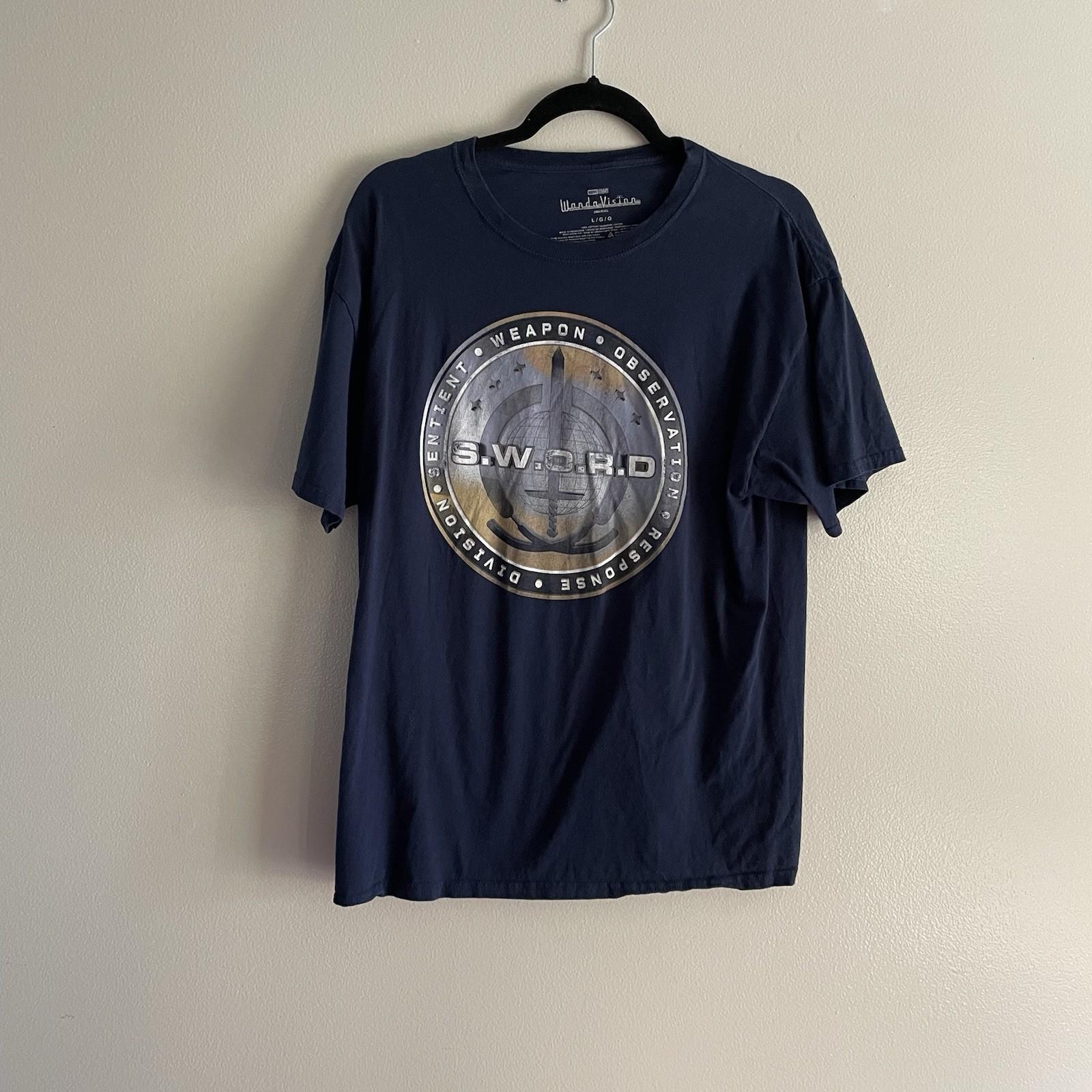 Marvel Wanda Vision Men SZ L Navy Blue S.W.O.R.D. Graphic Short Sleeve T-Shirt S разноцветный