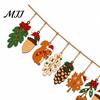 Rustic Holiday Room Decor Christmas Forest Theme Pendant, Wooden Hanging Ornaments with Squirrels Acorns and Pine Farmhouse Decorations Cones,