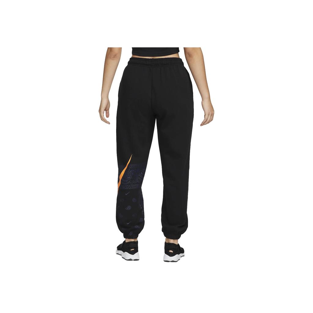 Nike Retro Sports Style Large Logo Print Jogger Pants Women Bottoms Black FJ7732-010