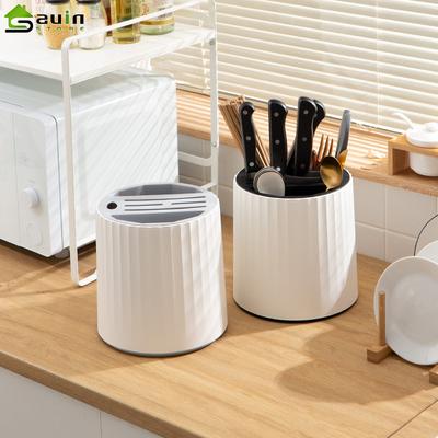 Multifunctional Cutlery Organizer 360° Rotating Chopstick Spoon Fork Knife Storage Holder Drain Racks Kitchen Accessories