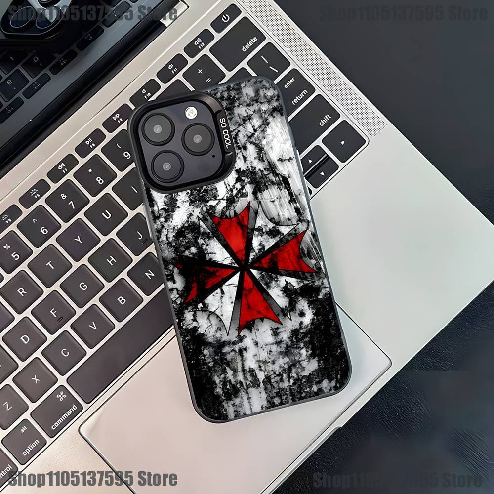 U-Umbrella Corporation Handyhülle Für iPhone 17,16,15,14,13,12,11,Pro,XS,Max,Plus,Mini,SE4,E Schwarz Matt Stoßfeste Hülle