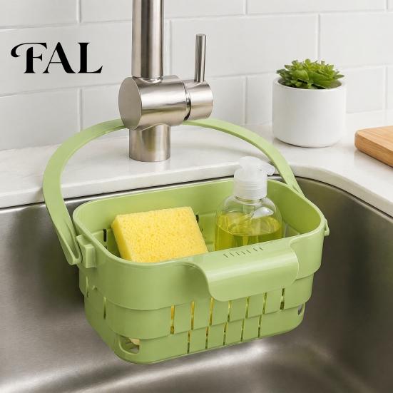 Ventilated Food Storage Rack Kitchen Sink Hanging Drain Basket, with Quick Drying Holes, Foldable Portable Drainer for Noodles Space Saving