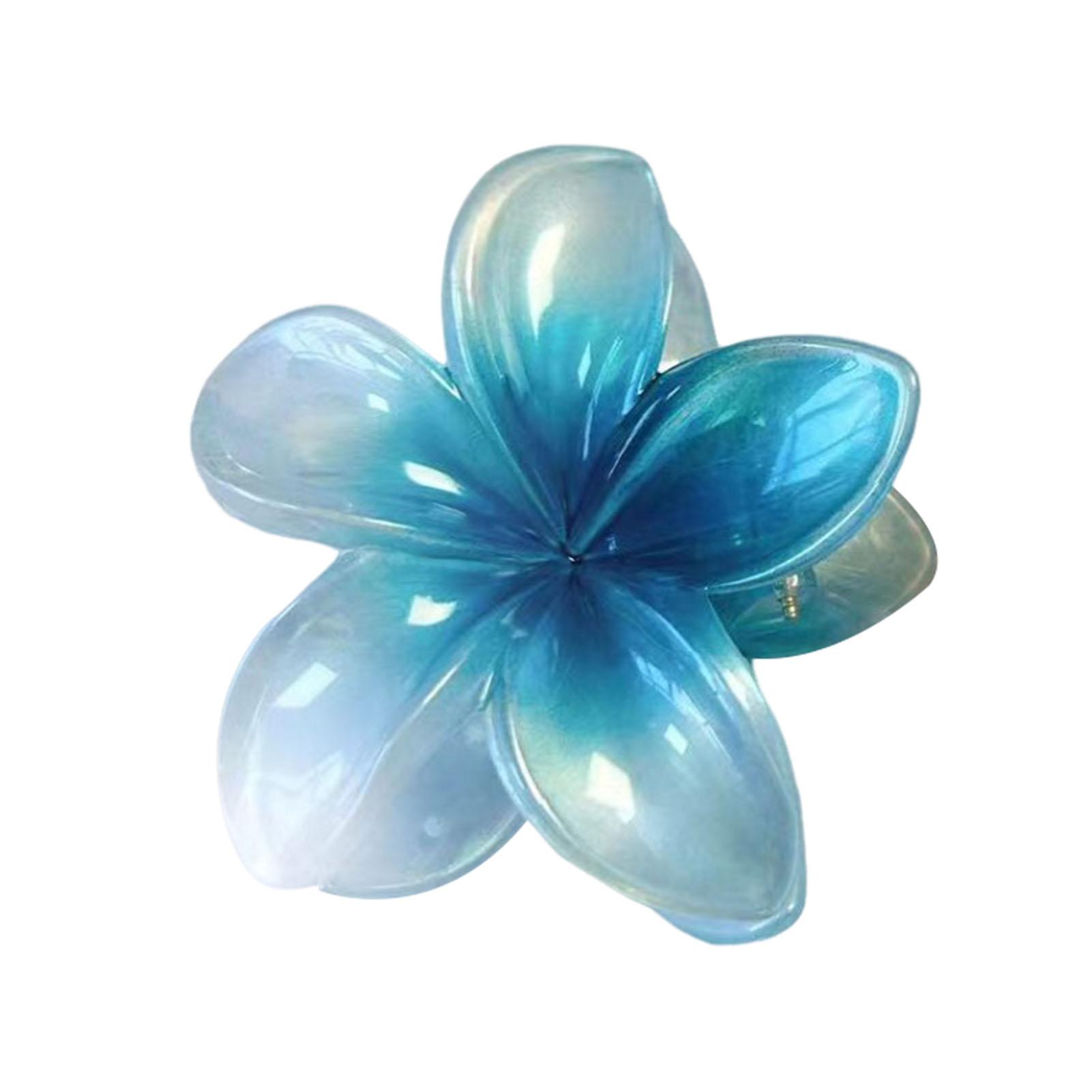 

Женская летняя заколка для волос ярких цветов в форме цветка, маленькая заколка в виде акулы, заколка для волос на спине, аксессуары для волос с когтями для душа небесно-голубой