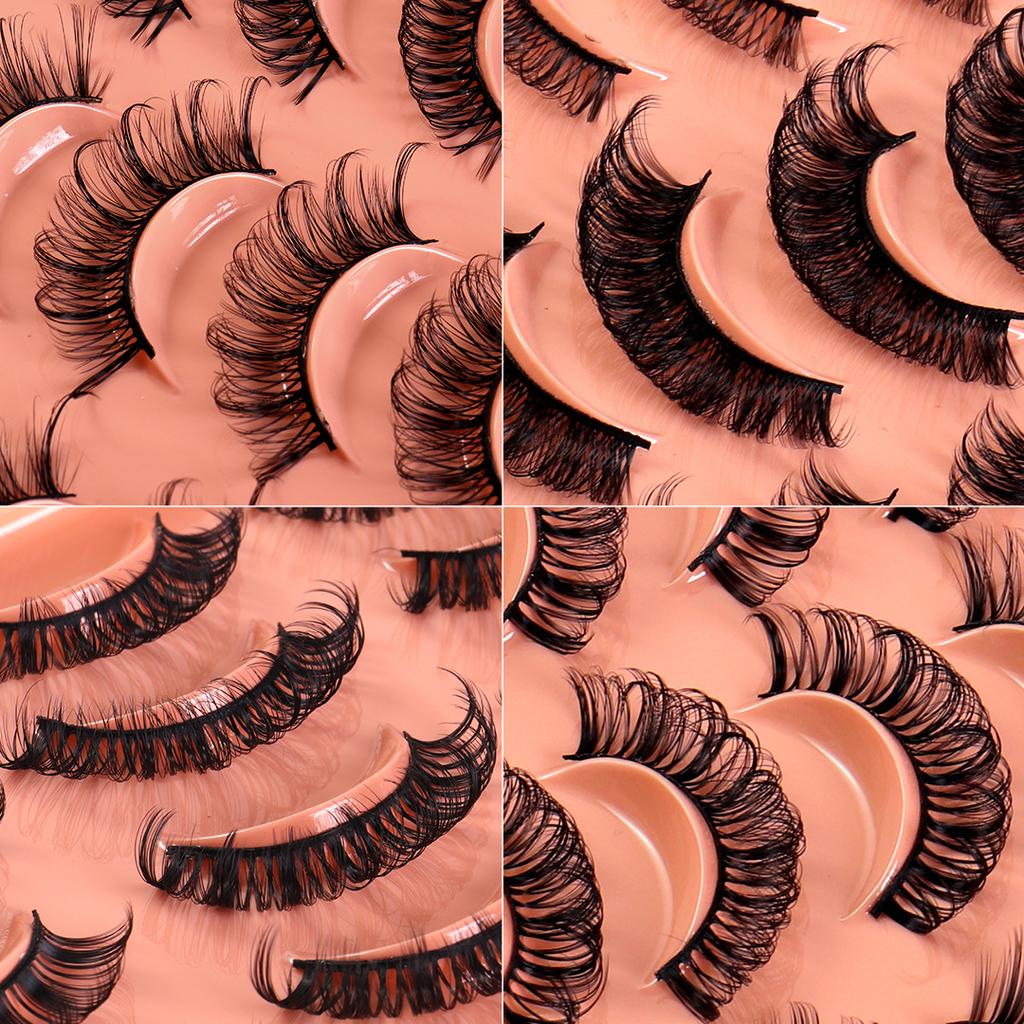European And American New Products Dd Chemical Fiber Russian Volume False Eyelashes 20 Pairs Thick Natural Grafted Eyelashes