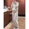 Damen Casual Frühling/Herbst Chic Hoodie & Weite Hose Set