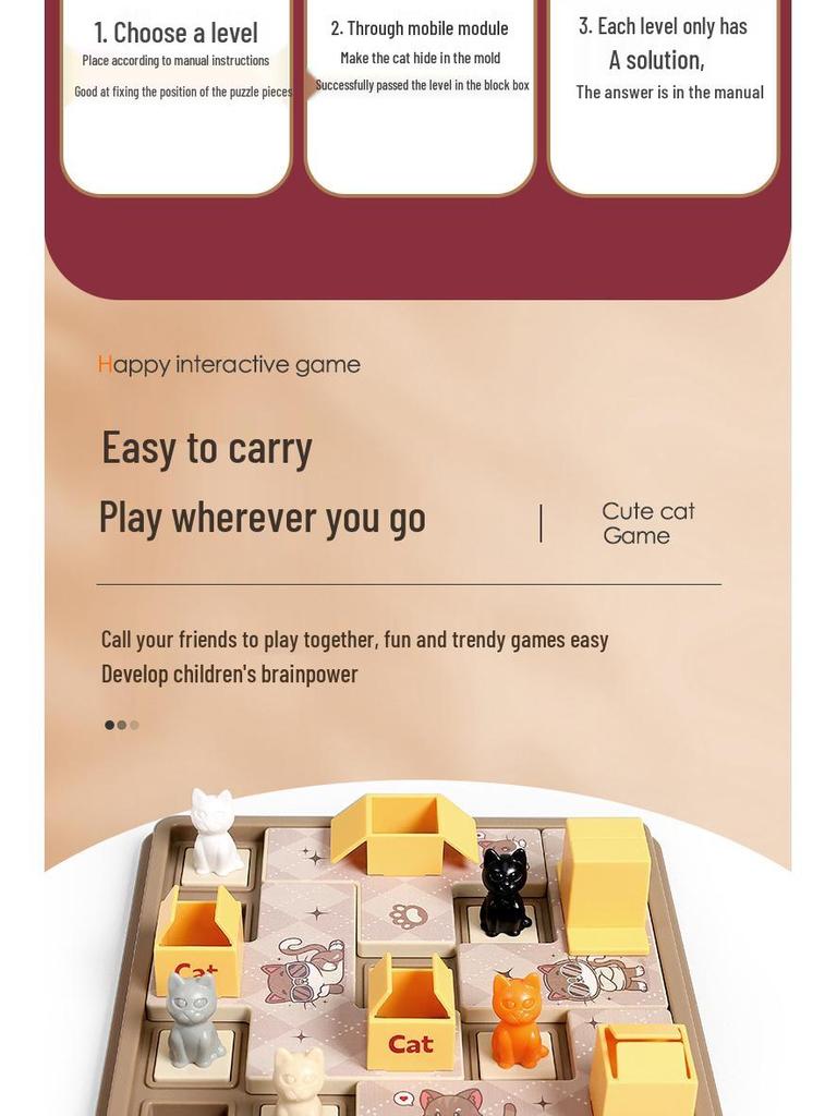 Hide & Seek Puzzle: Cat Logic Training Toy for Kids