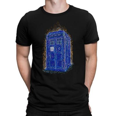 Police Box Vincent Van Gogh Style T-Shirt, Men's Women's Sizes (dmm-032)