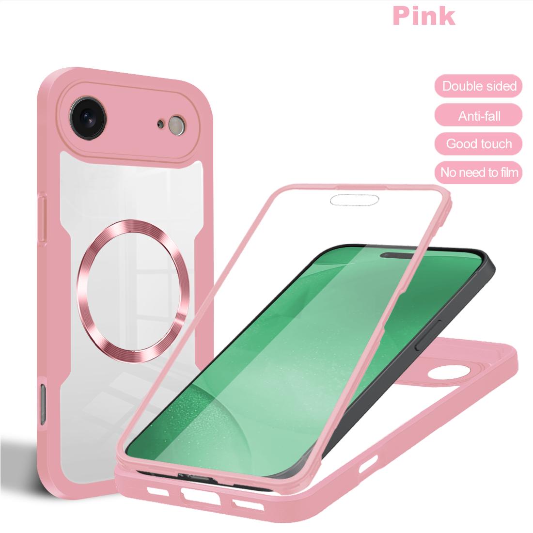 

Full Body Protection Case for Apple iPhone 17 Air 17 Pro Max Protective Cover With Screen Protector For Magsafe Wireless Charing iPhone17 рожевий