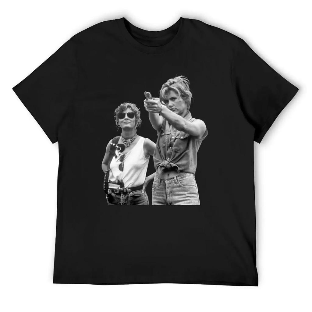 Thelma & Louise T-Shirt Film Geena Davis Susan Sarandon T-Shirt Luxus Mann Blauer Verschluss Individuelles Shirt Kleidung für Männer