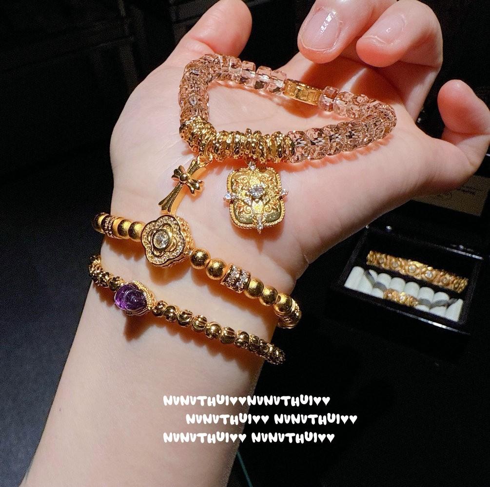 Ancient Flower Silk Screw, Four Beauty Diamond Tube, Lucky Bead Bracelet, New Chinese Style, Point Diamond, Xingmang Passepartout Necklace, Set.