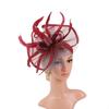 Cappello Fascinator Elegante Monocolore con Fermaglio per Capelli Piuma Decorativa Fiocco Decorazione in Rete Cappello Pillbox Accessori per Capelli