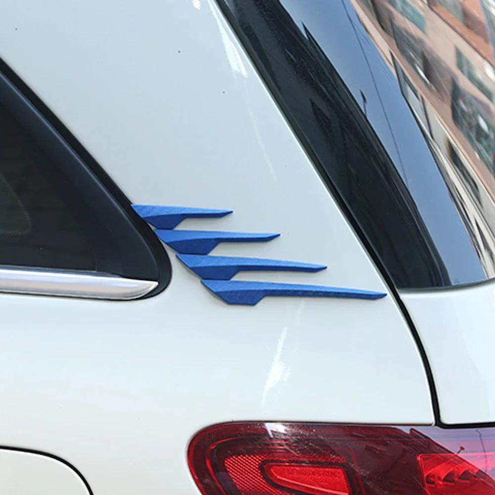 8Pcs Car Spoiler Front Bumper Fin Splitter Anti-Collision Carbon Fiber Look Rubber Protector Guards Car Protector