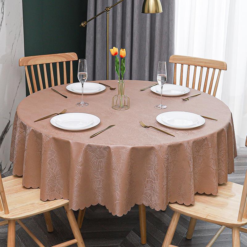 Round Tablecloth Pvc Waterproof Antifouling Table Cloth Outdoor Kitchen Dining Table Cover Size 120-200Cm Professional Supplies