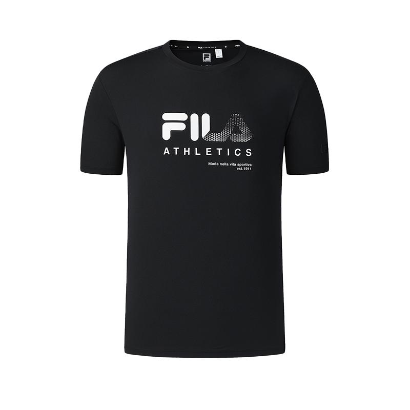 FILA Fitness Series Comfortable Casual Fashion Versatile Short Sleeve Breathable T-Shirt Men Tops Deep-Black A11M521107F-BK