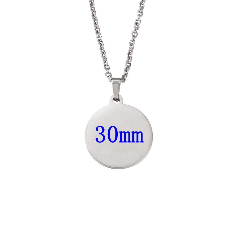 10pcs 45cm 50cm 60cm Simple 304 Stainless Steel Glossy Disc Necklace For Women Pendant Necklace